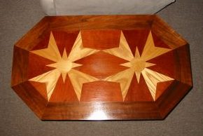 Coffee table in cherry, ash and walnut