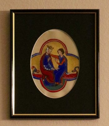 Illuminated Manuscript of courtly love on parchment