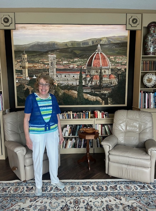 karin with florence painting
